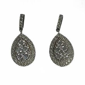 D'Joy Sterling Silver Cubic Zirconia Teardrop Dangle Articulated Post Earrings